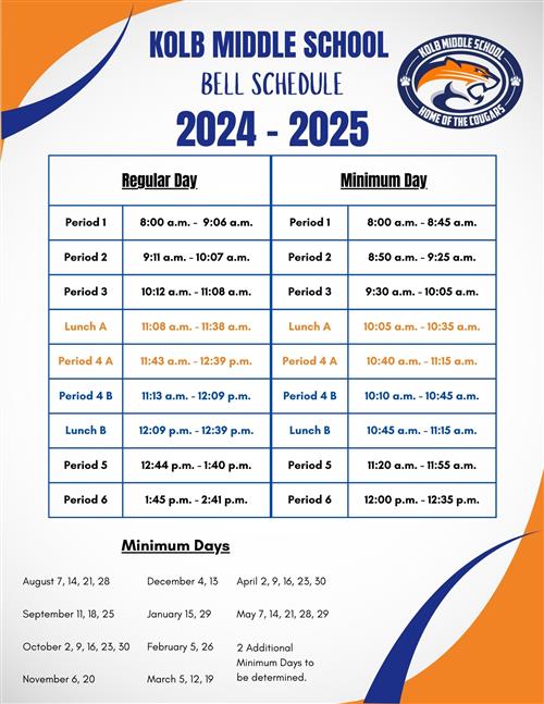 2024-2025 Bell Schedule